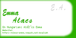 emma alacs business card